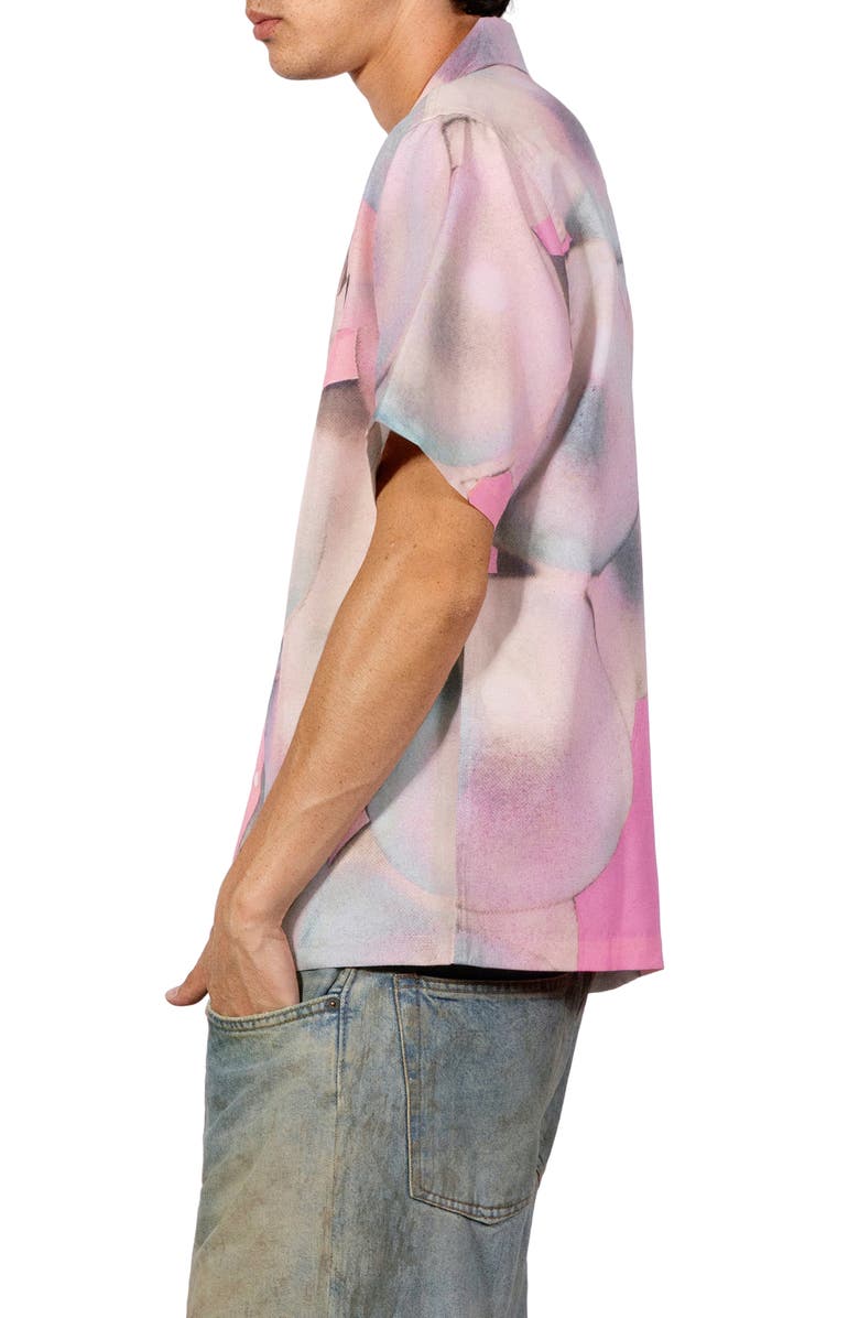 PLEASURES x Richard Bernstein Pearl Print Camp Shirt, Alternate, color, Pink