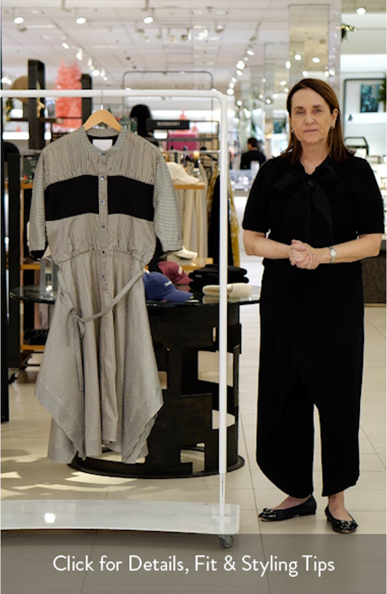 Mixed Media Tie Waist Midi Dress, sales video thumbnail