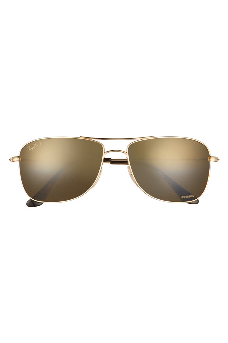 Tech 59mm Polarized Sunglasses, Alternate, color, GOLD GRADIENT MIRROR
