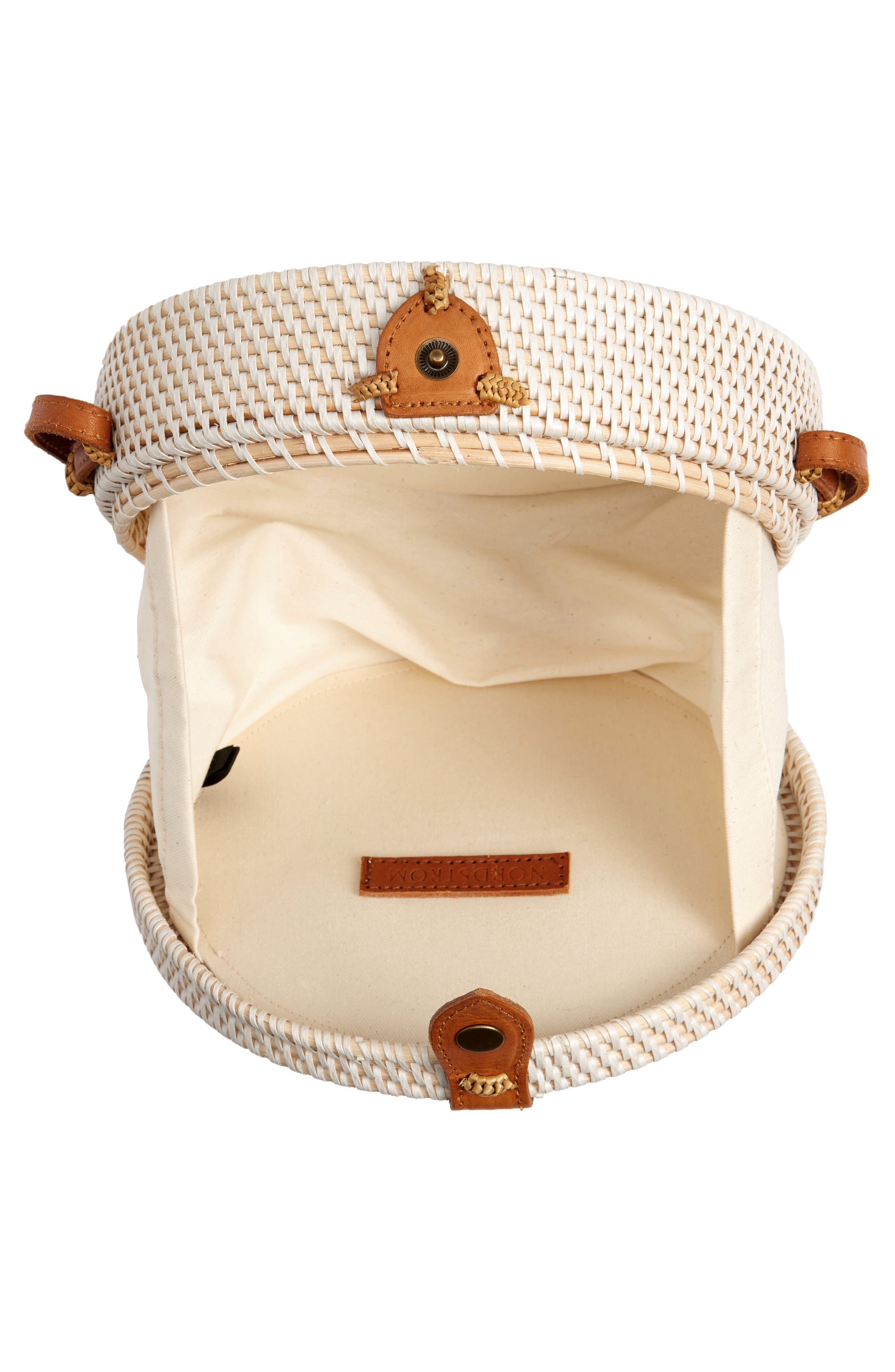 Woven Rattan Canteen Bag, Alternate, color, WHITE