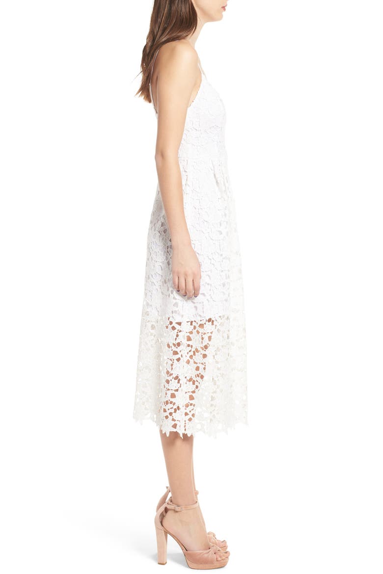 Lace Midi Dress, Alternate, color, WHITE