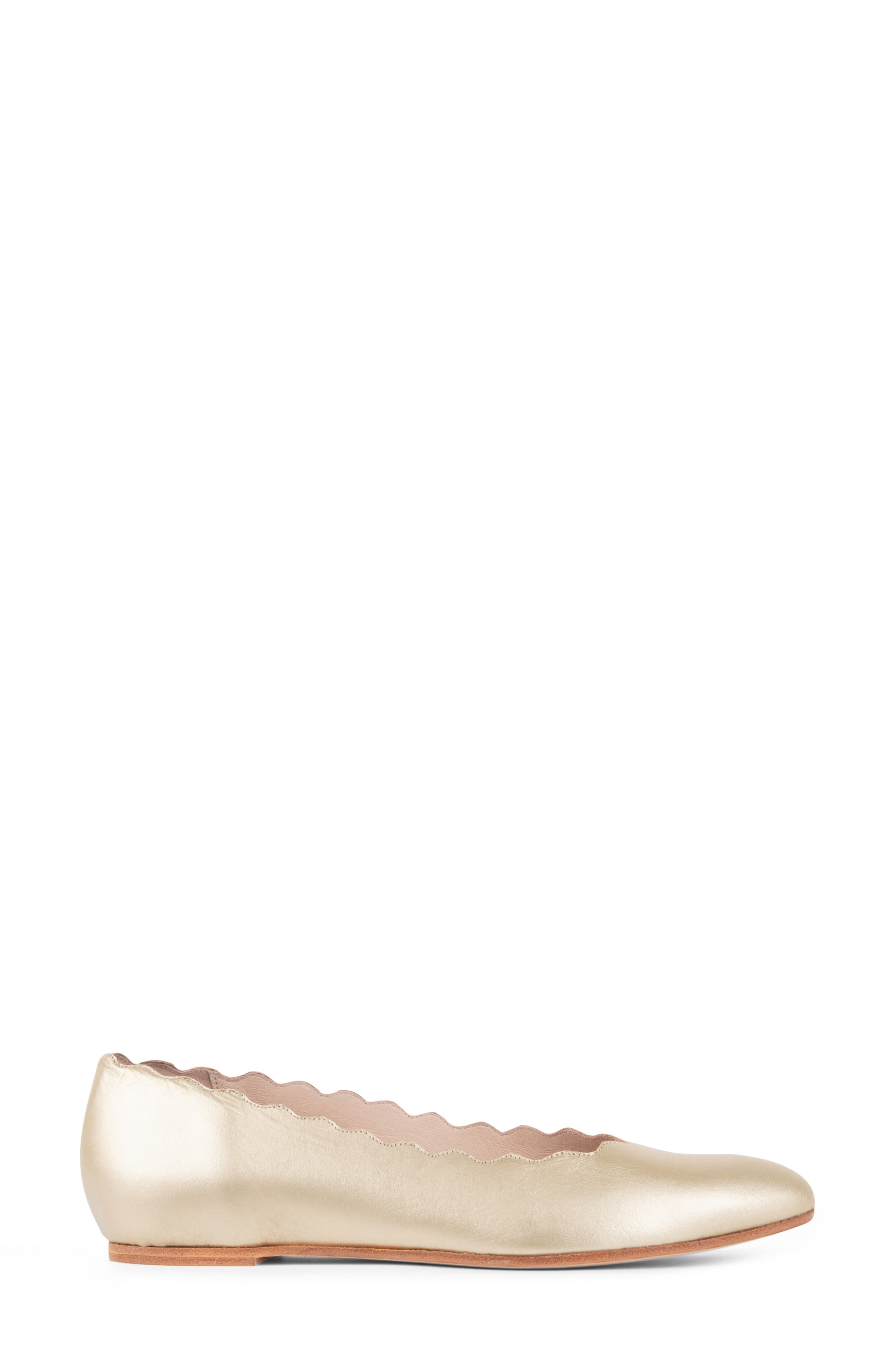Palm Beach Scalloped Ballet Flat, Alternate, color, GOLD