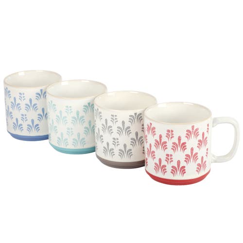 Gibson Home Morning Mist 4 Piece 18 Ounce Stoneware Mug Set In Multi