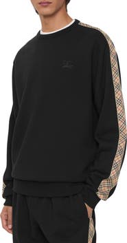 Burberry Check Trim Cotton Sweatshirt
