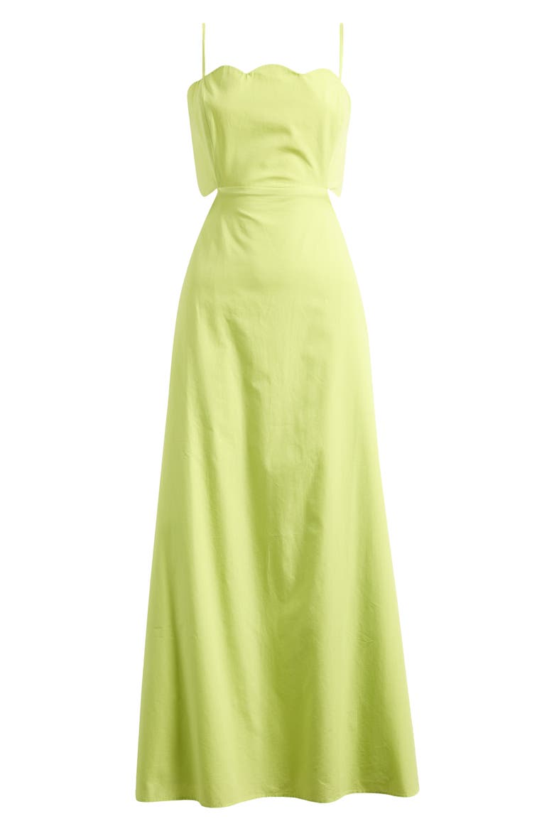 Scallop Edge Maxi Dress, Main, color, LIGHT GREEN