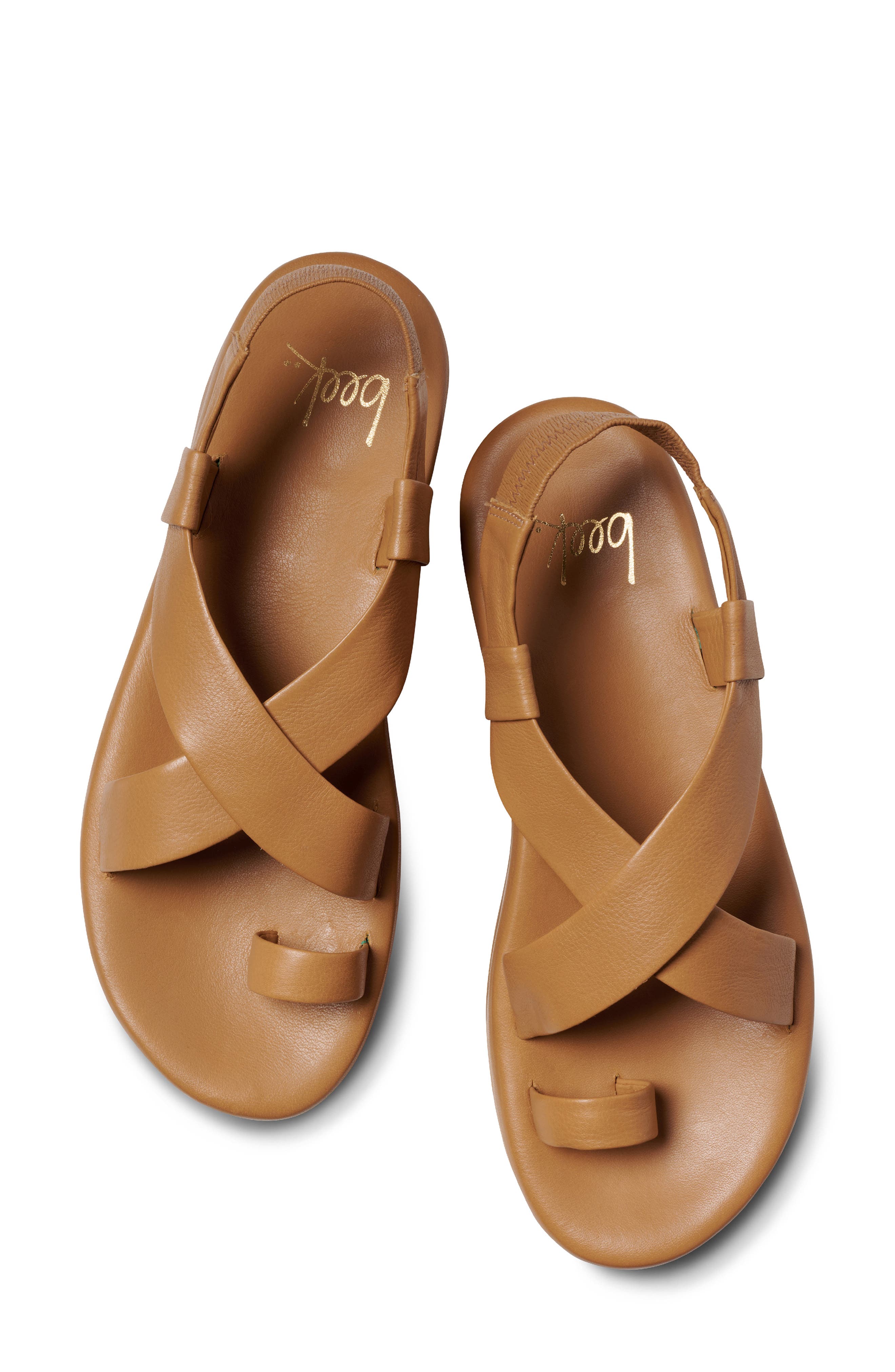 Beek Caracara Leather Flatform Sandal, Alternate, color, Honey