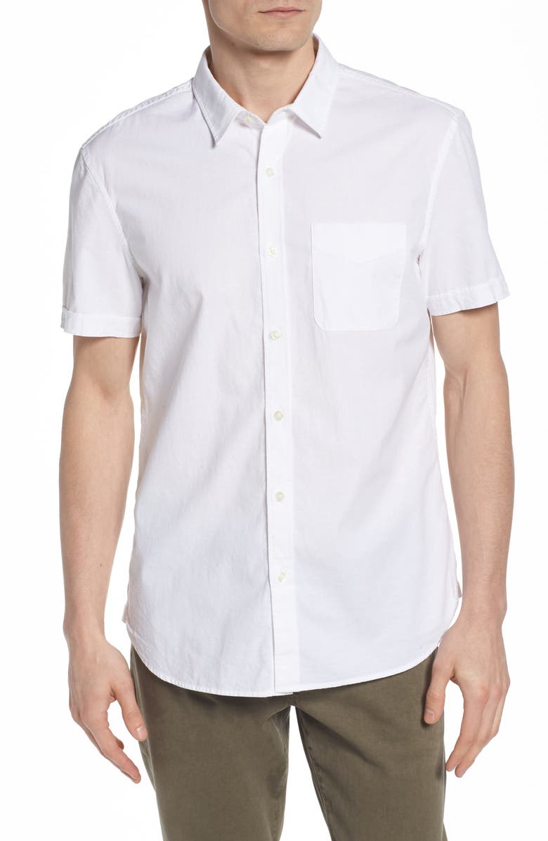 AG Pearson Regular Fit Short Sleeve Sport Shirt, Main, color, True White