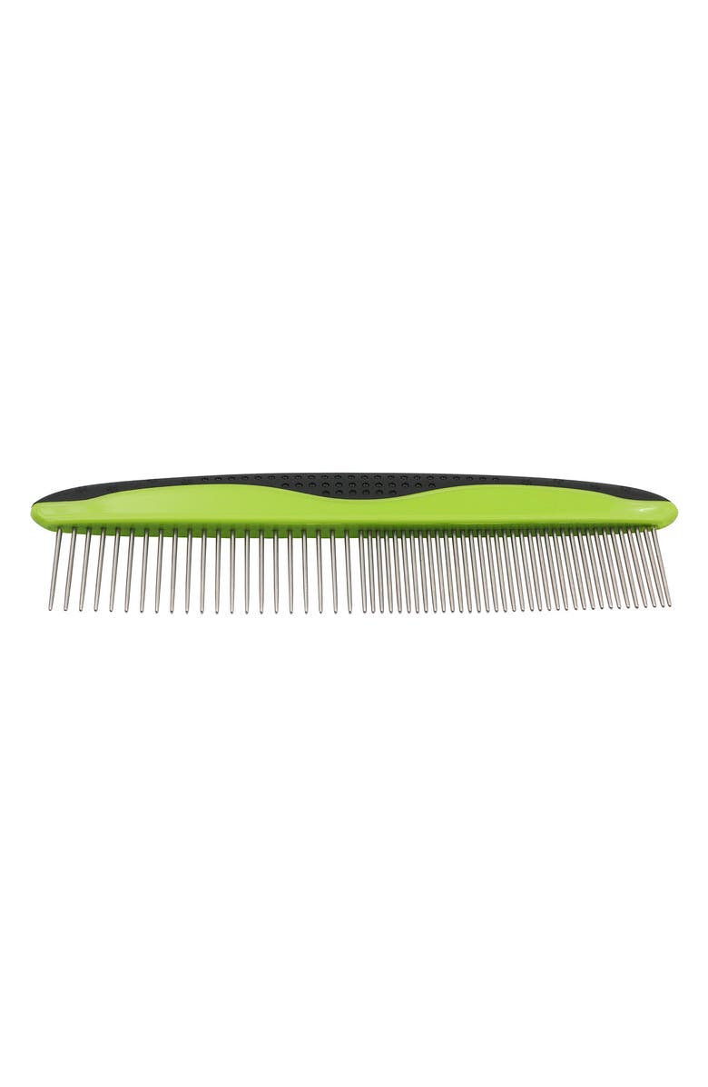 PET LIFE Grip Ease Wide and Narrow Tooth Grooming Pet Comb, Main, color, 