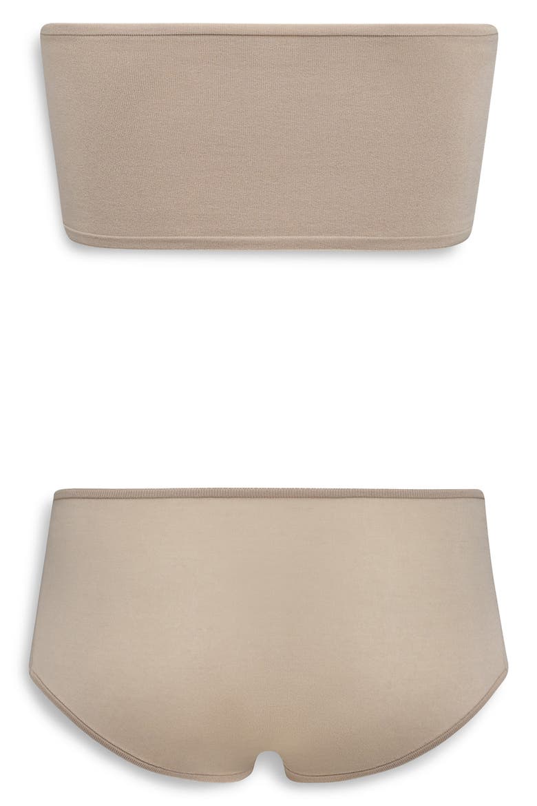 Second Skin Bandeau Bra & Boyshorts Lingerie Set, Alternate, color, MASTIC