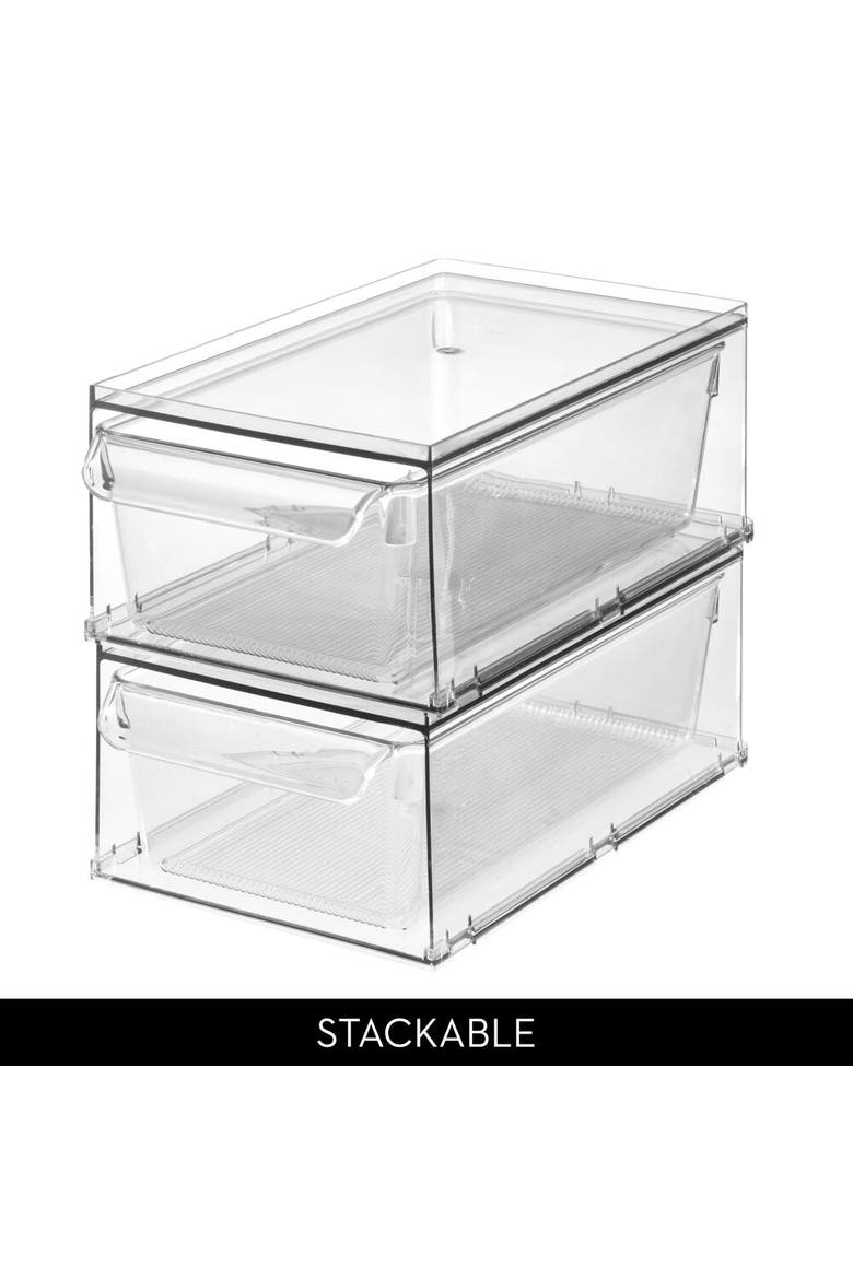 Stackable Kitchen Storage Drawer for Fridge, Pantry, Under-Sink, or Cabinet - Set of 4 - Clear, Alternate, color, Clear