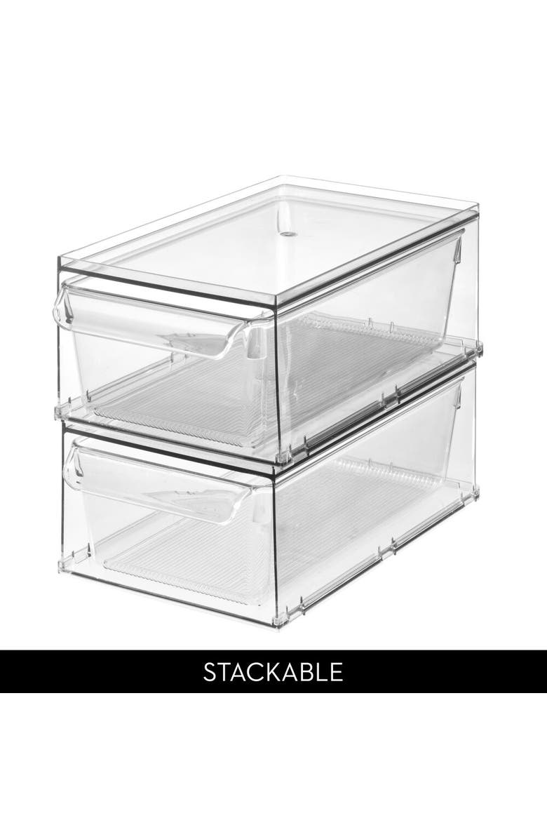 Linus Stackable Kitchen Storage Drawer for Fridge, Pantry, Under-Sink, or Cabinet - Set of 4 - Clear, Alternate, color, Clear