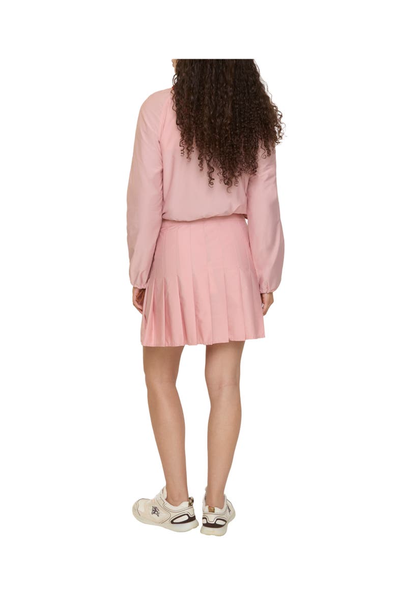 Pleated Stretch Nylon Mini Skirt, Alternate, color, Begonia pink