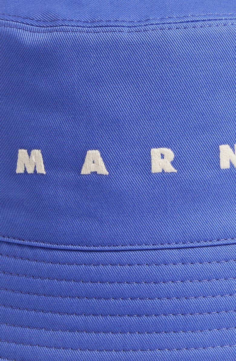 Marni Logo Embroidered Bucket Hat, Alternate, color,