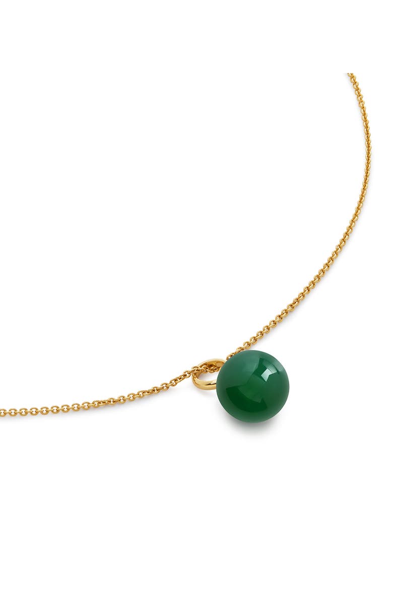 Monica Vinader Gemstone Pendant Necklace, Alternate, color, 18Ct Gold Vermeil / Green Onyx