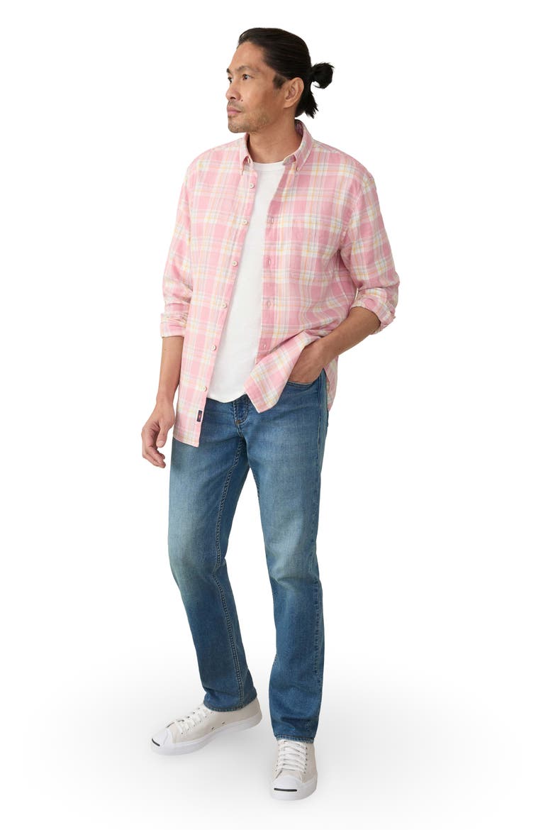 Breeze Linen Blend Button-Down Shirt, Alternate, color, REDSTONE VALLEY PLAID