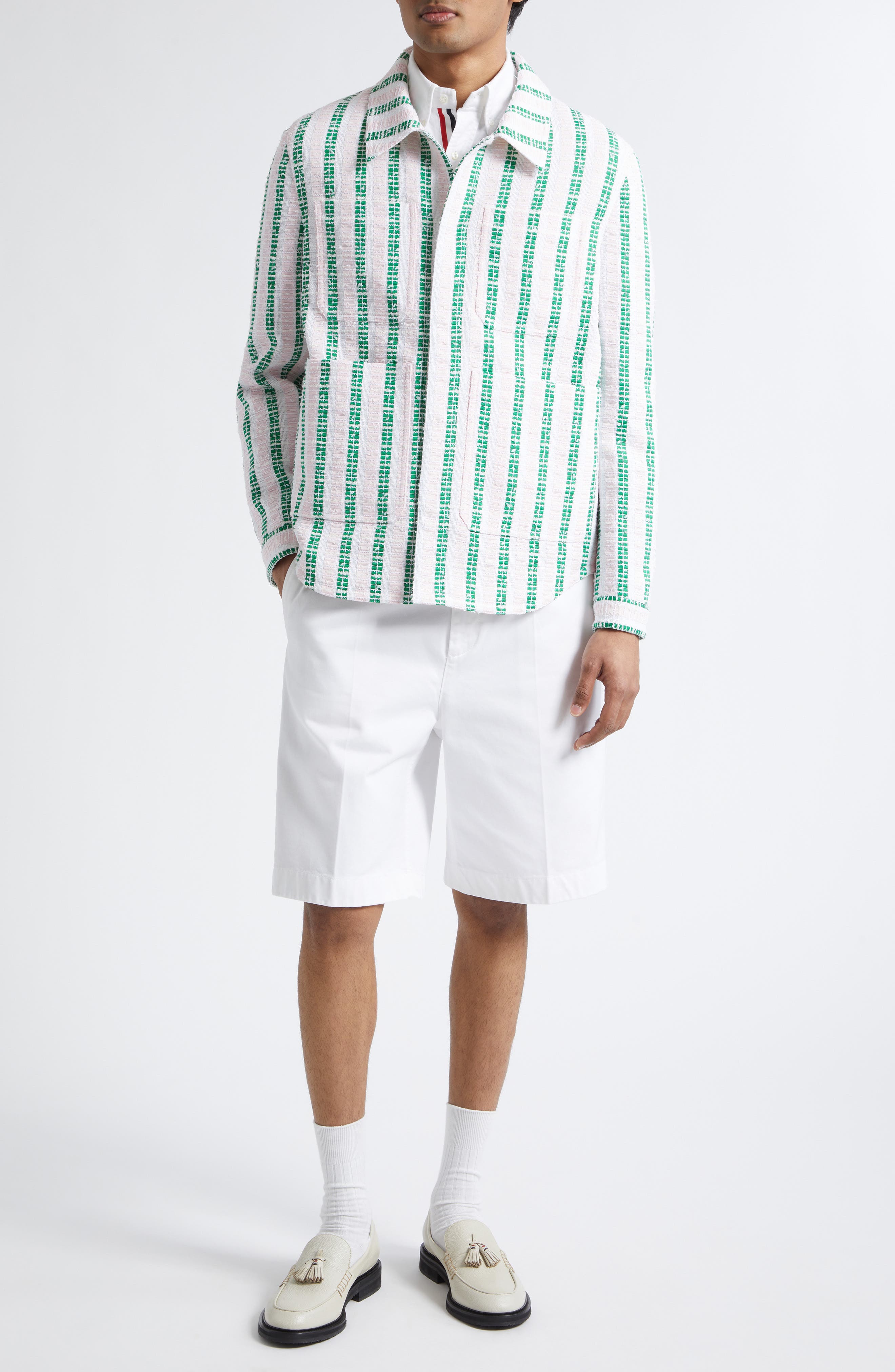 Stripe Utility Shirt Jacket - image 2