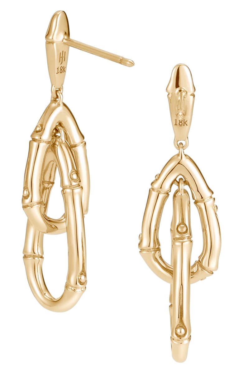 John Hardy Bamboo 18K Gold Drop Earrings, Alternate, color,