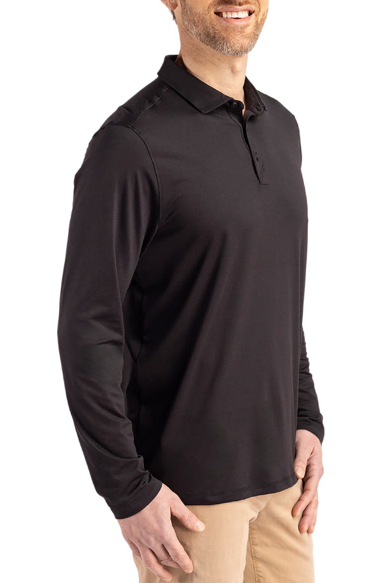 Coastline Epic Comfort Long Sleeve Polo, Alternate, color, BLACK