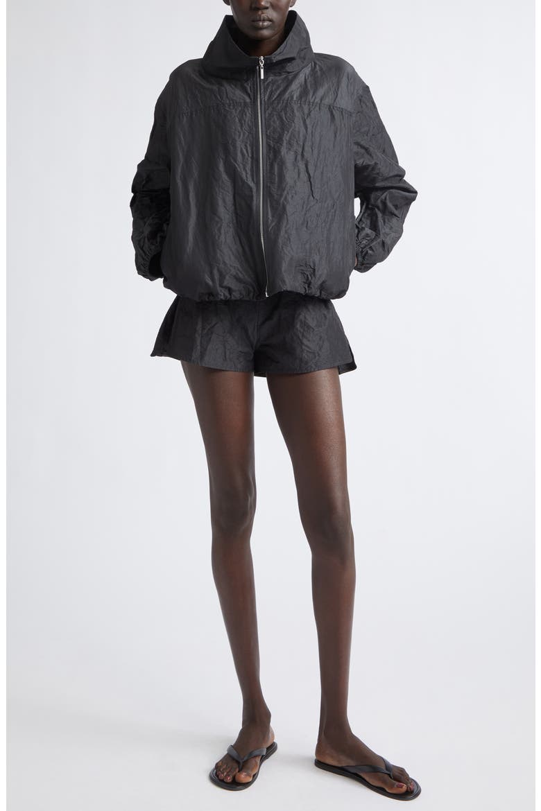 Sadie Steel Taffeta Windbreaker, Alternate, color, BLACK
