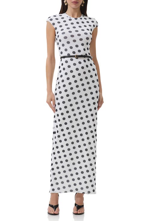 Cody Print Cap Sleeve Mesh Maxi Dress