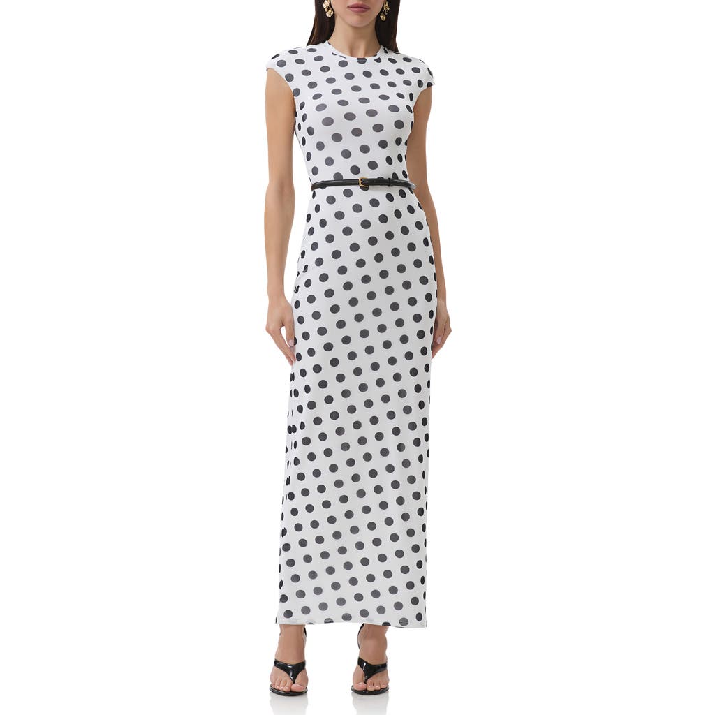 Afrm Cody Print Cap Sleeve Mesh Maxi Dress In Pattern