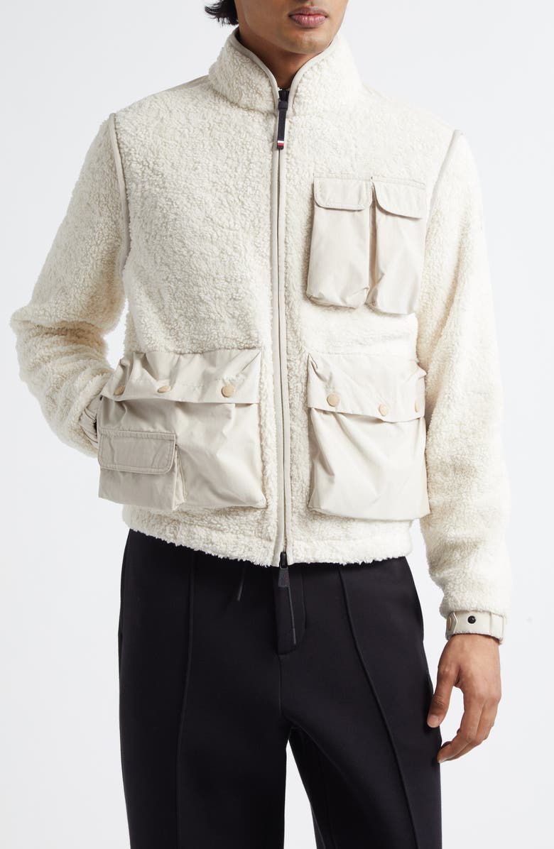 モンクレール　フリース Mistral fleece-paneled down jacket in white - Moncler | Mytheresa