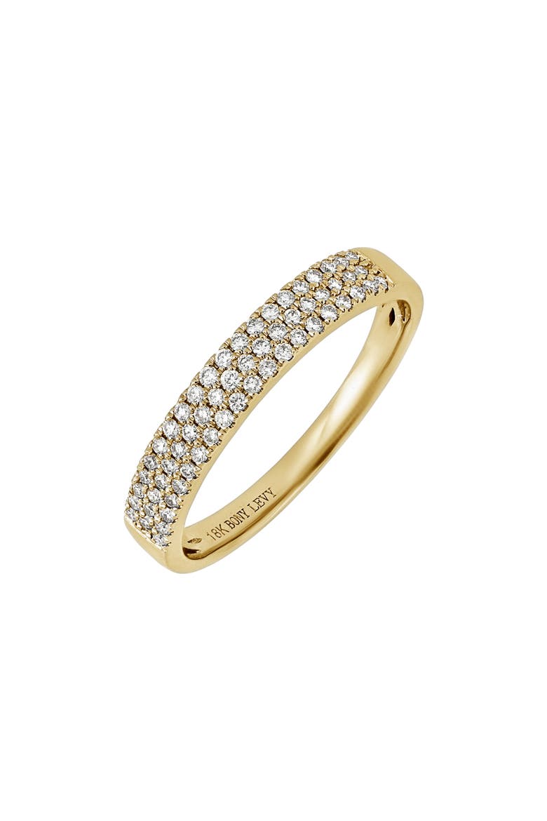 18K Yellow Gold Triple Row Diamond Band Ring, Main, color, 18KY
