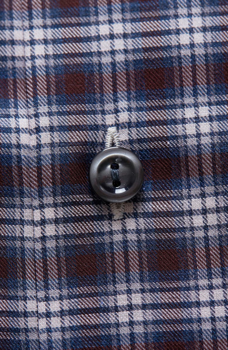 Eton Slim Fit Plaid Dress Shirt, Alternate, color, 