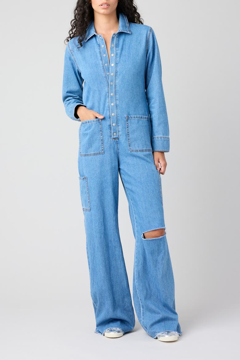Deanna Wide-leg Distressed Jumpsuit, Alternate, color, Union Sq.