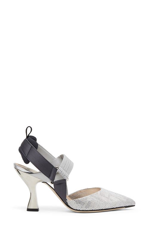 Fendi Colibri Crystal Ff Sporty Slingback Pumps In Crystal