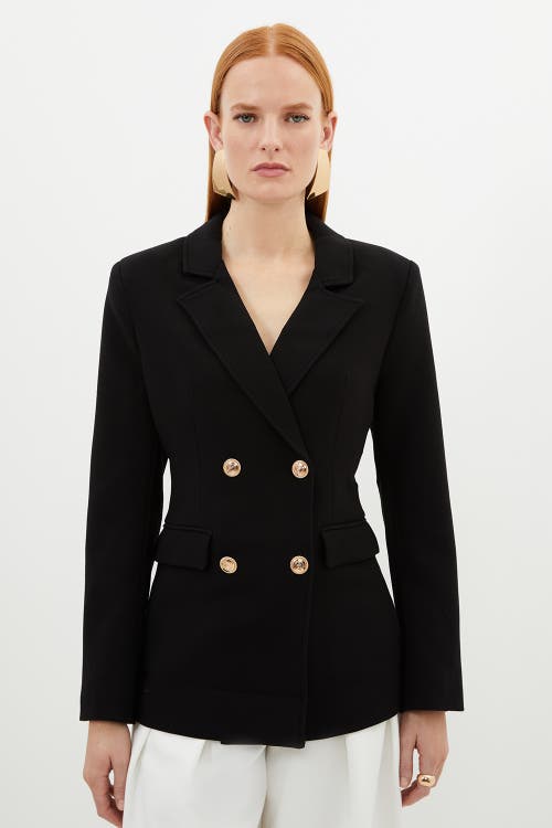 Karen Millen Tailored Doubled Breasted Blazer In Black