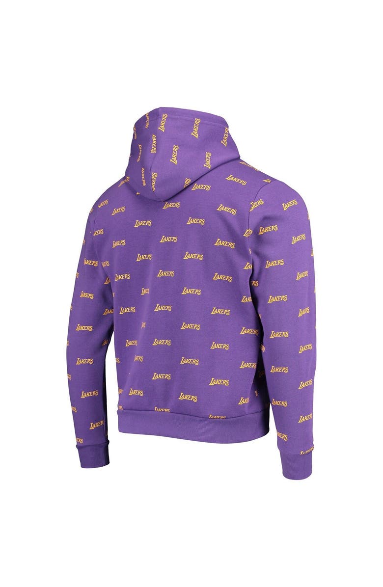 THE WILD COLLECTIVE Unisex The Wild Collective Purple Los Angeles Lakers Allover Logo Pullover Hoodie, Alternate, color, Purple