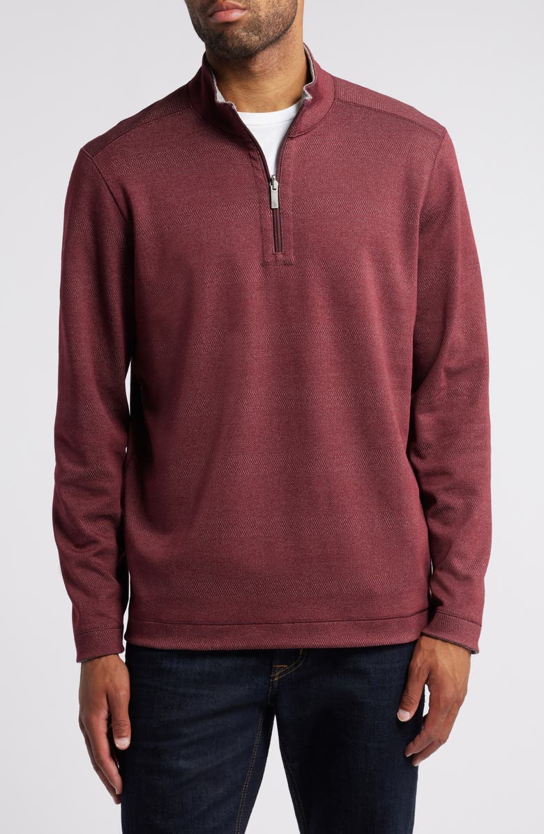 Johnston & Murphy XC4<sup>®</sup> Reversible Performance Pullover, Main, color, Burgundy