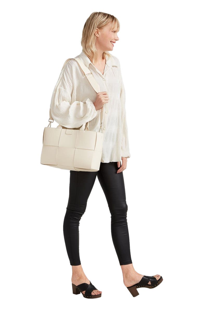 Belle & Bloom Serenade Velvet Plisse Shirt, Alternate, color, White