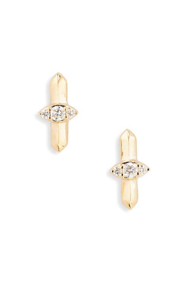 Reese Brooklyn Diamond Stud Earrings, Main, color, YELLOW GOLD/ DIAMOND