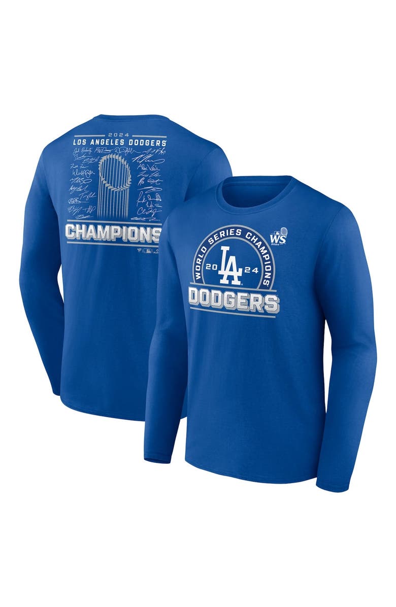 FANATICS Men's Fanatics Royal Los Angeles Dodgers 2024 World Series Champions  Signature Roster Long Sleeve T-Shirt, Main, color, 