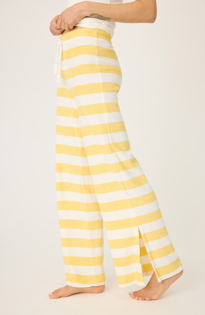 PJ Salvage Cabana Terry Pajama Pants, Alternate, color, Lemon