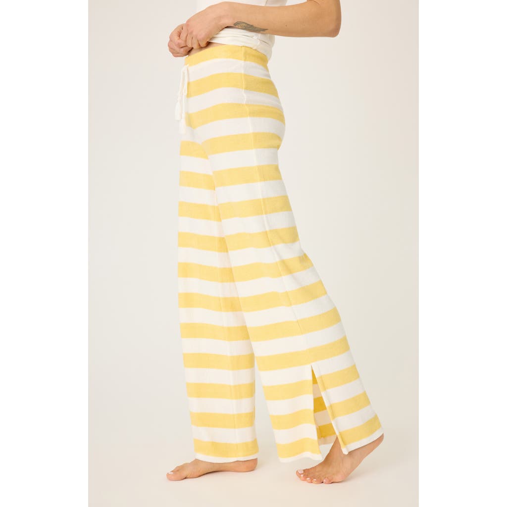 Pj Salvage Cabana Terry Pajama Pants In Lemon