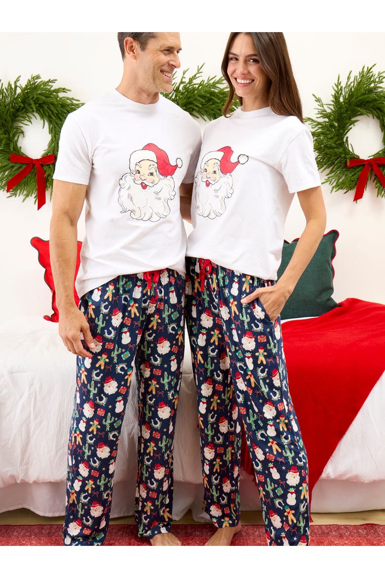SoftSnooze Unisex Holiday Adult Pajama Pants, Alternate, color, Giddy Up Santa