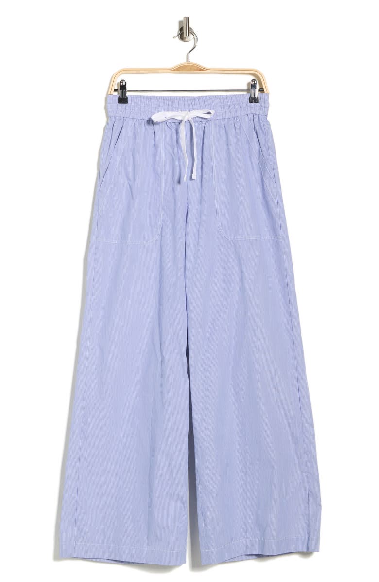 TWP Main St. Cotton Wide Leg Pants, Alternate, color, White/ Midnight