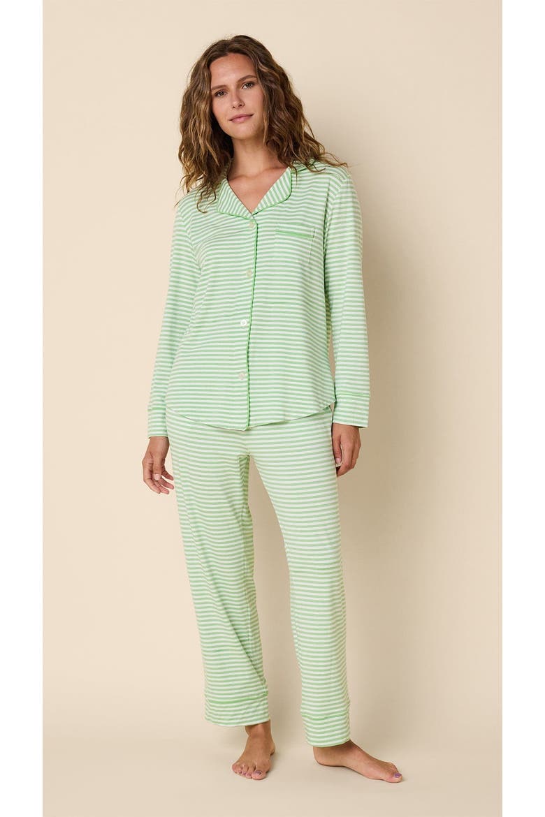 Pima Knit Pajama Set, Main, color, Esential Stripe Pistachio