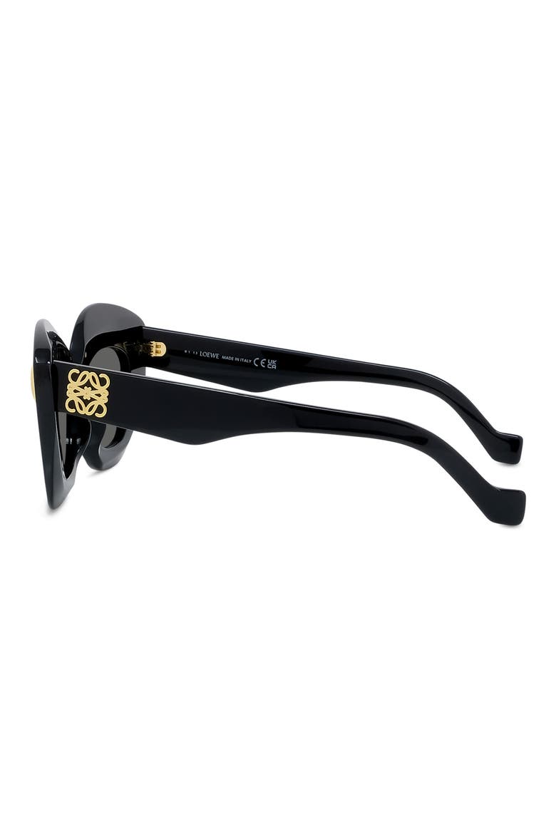 Anagram 48mm Small Cat Eye Sunglasses, Alternate, color, BLACK / SMOKE