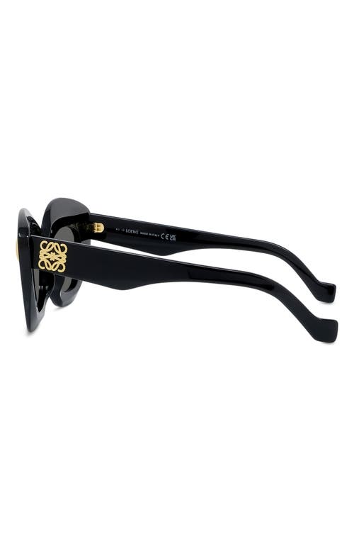 Loewe Anagram 48mm Small Cat Eye Sunglasses In Black