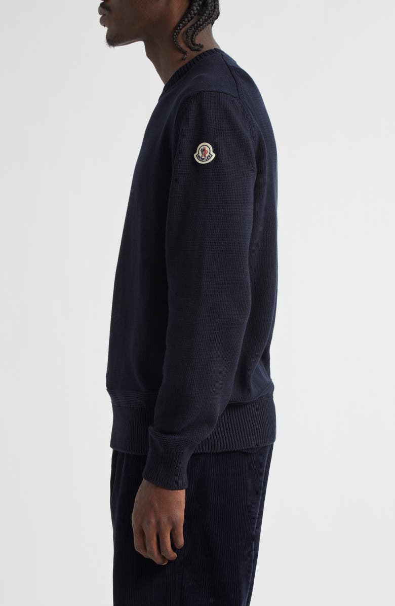 Moncler Cotton Crewneck Sweater, Alternate, color, Night Sky