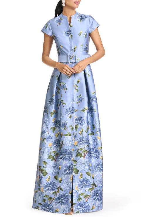 Marta Belted Mikado Gown