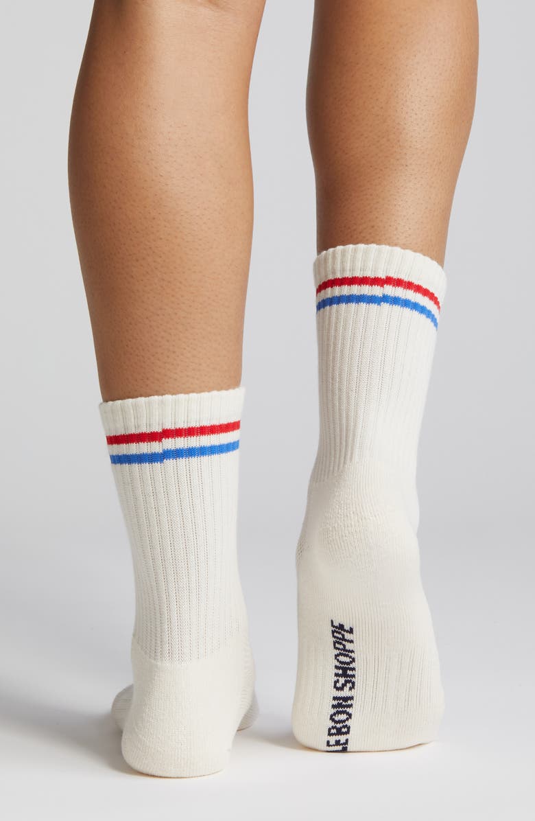 Le Bon Shoppe Boyfriend Crew Socks, Alternate, color, Milk
