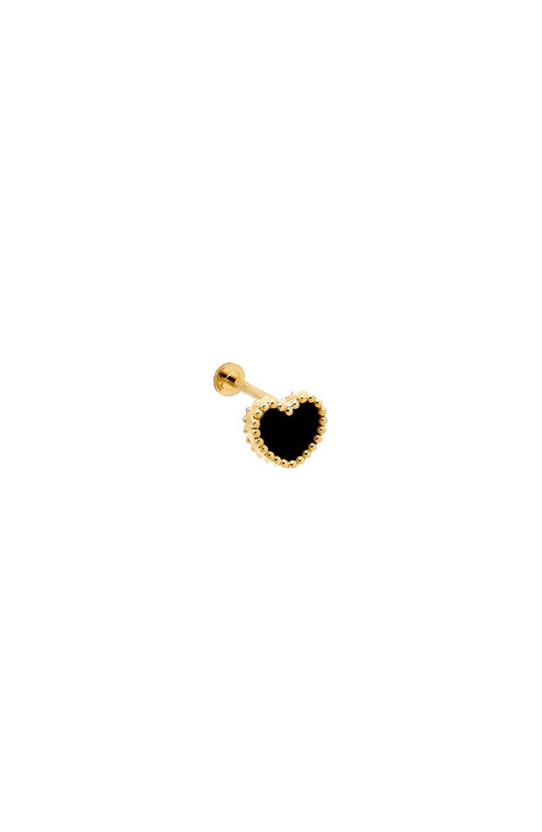 BY ADINA EDEN Colored Heart Stone Threaded Stud Earring 14K, Main, color, 