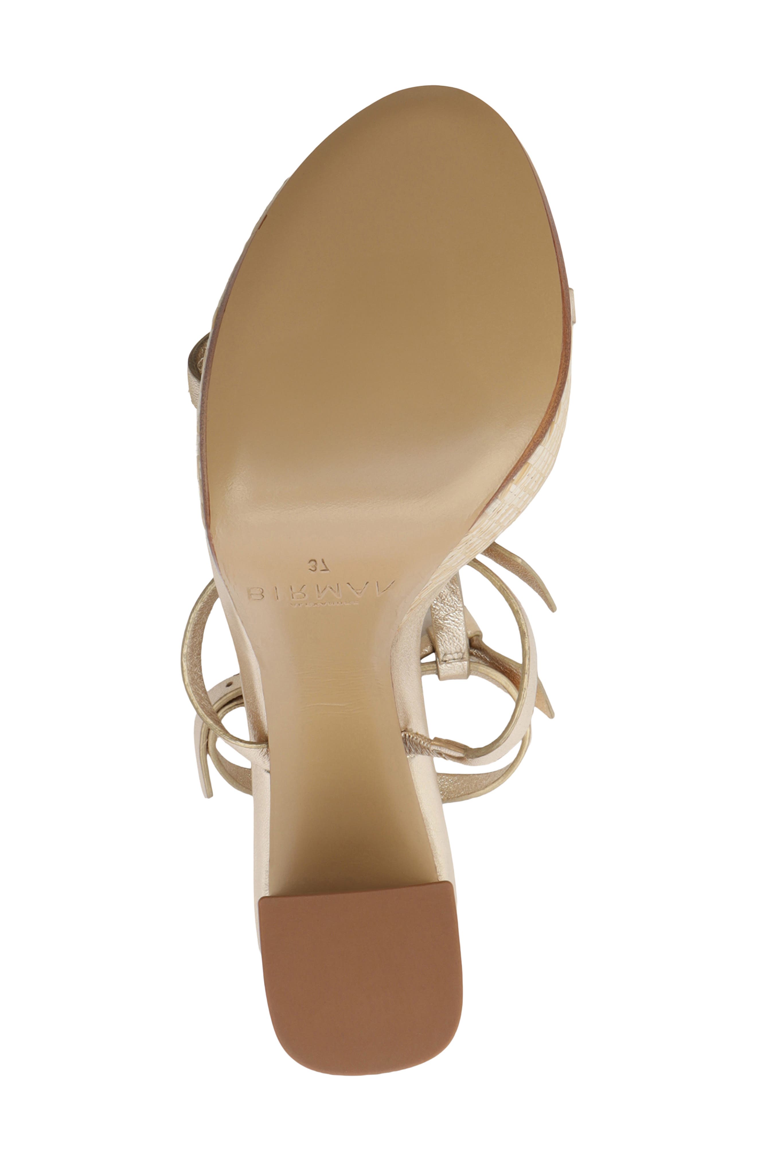 Alexandre Birman Slim Lolita Raffia Platform Sandal, Alternate, color, Golden