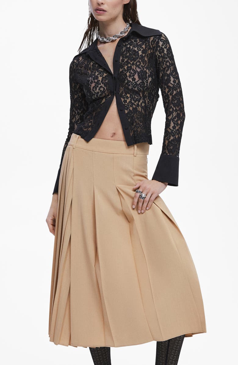 MANGO Pleated Skirt, Alternate, color, 