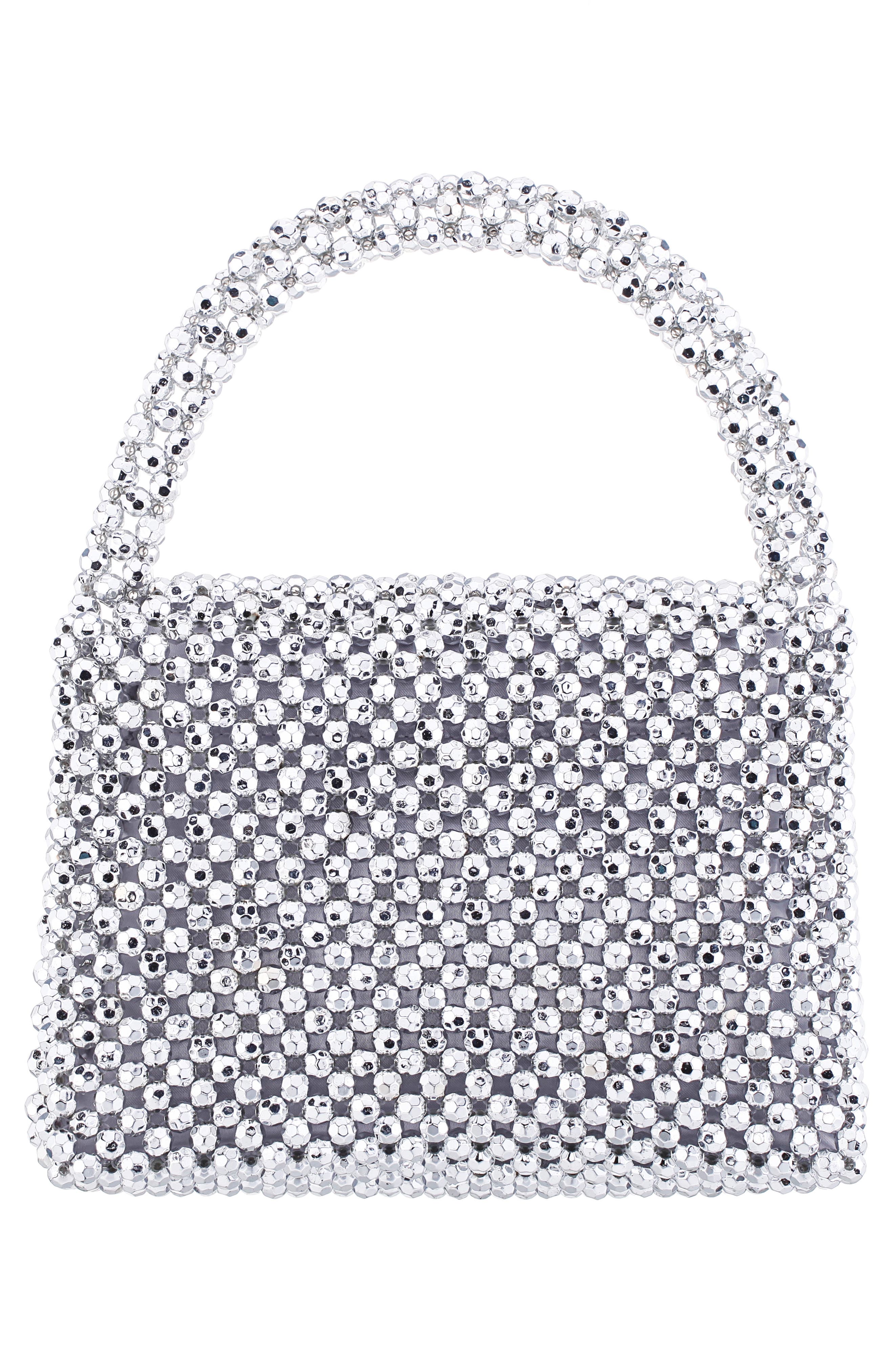 Opie Beaded Satchel, Alternate, color, SILVER
